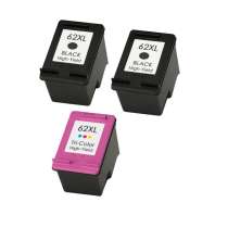 Remanufactured HP 62 ink cartridges, 3-pack